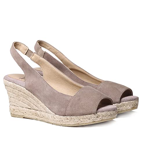 Toni Pons Wildleder-Espadrille für Damen - Monza-A - Taupe, 38 EU von Toni Pons