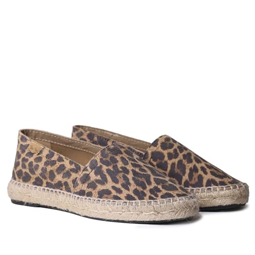 TONI PONS RUANDA Flache Espadrille für Damen, mit Tierdruck, braun, 39 EU von Toni Pons