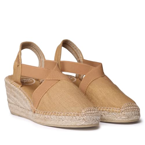 TONI PONS TER Veganer Espadrilles mit Keilabsatz für Damen aus Baumwolle., Honig, 38 EU TONI PONS TER Veganer Espadrilles mit Keilabsatz für Damen aus Baumwolle., Honig, 38 EU von Toni Pons