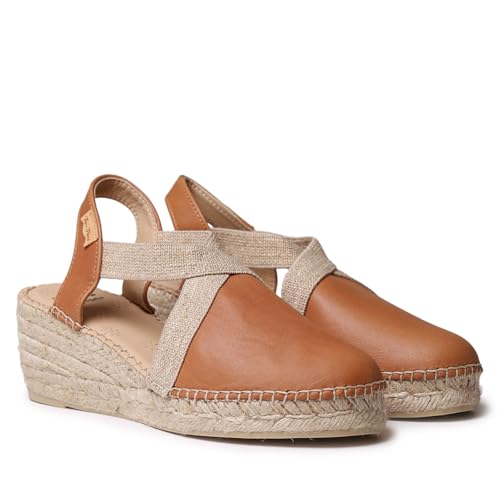 TONI PONS Tundra Espadrilles für Damen aus Leder mit Keilabsatz und Gummizug für eine breitere Passform, Leder, 37 EU von Toni Pons