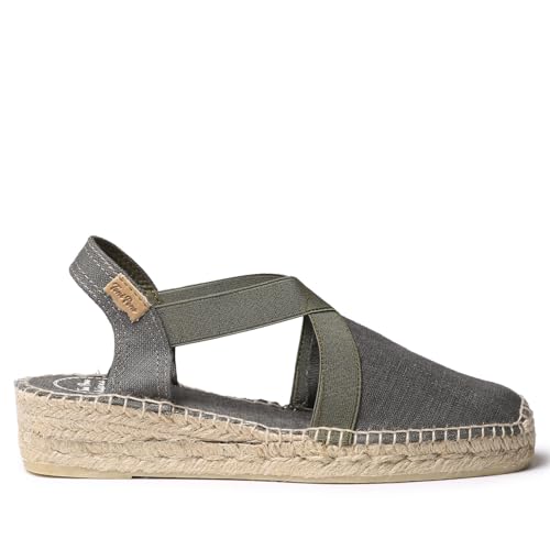 TONI PONS Verona Veganer Espadrilles mit Keilabsatz für Damen aus Baumwolle., kaki, 40 EU TONI PONS Verona Veganer Espadrilles mit Keilabsatz für Damen aus Baumwolle., kaki, 40 EU von Toni Pons