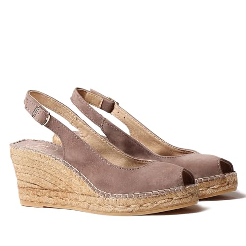 Toni Pons Wildleder-Espadrille für Damen - CALPE - Taupe, 37 EU von Toni Pons