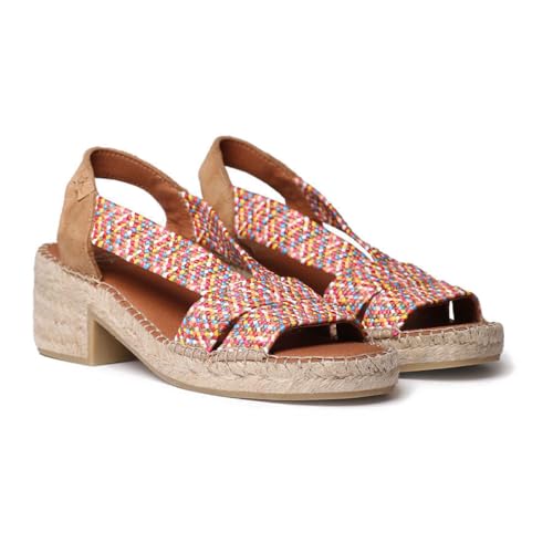 Toni Pons Damen Dalyn Sandalen mit Absatz, Mehrfarbig/Meereswellen (Ocean Tides), 38.5 EU von Toni Pons