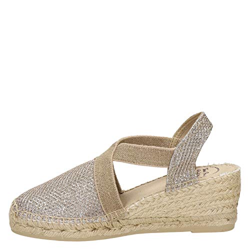 Toni Pons Damen-Espadrille aus Baumwollstoff - Triton - Platin, 35 EU von Toni Pons