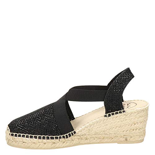 Toni Pons Damen-Espadrille aus Baumwollstoff - Triton - Schwarz, 34 EU von Toni Pons