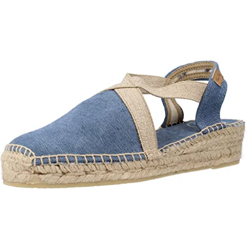 Toni Pons Damen-Espadrille aus Baumwollstoff - Verdi-V - Blau, 42 EU von Toni Pons