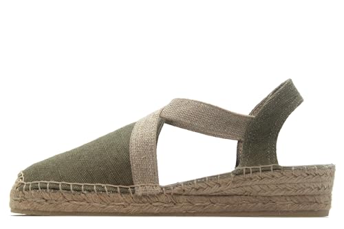 Toni Pons Damen-Espadrille aus Baumwollstoff - Verdi-V - Khaki, 41 EU von Toni Pons