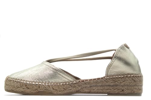 Toni Pons Damen Espadrille aus Leder - ERLA - Platin, 37 EU von Toni Pons