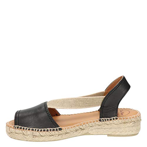 Toni Pons Damen Espadrille aus Leder - ETNA - Schwarz, 35 EU von Toni Pons