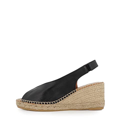 Toni Pons Damen Espadrille aus Leder - Laila-P - Schwarz, 39 EU von Toni Pons