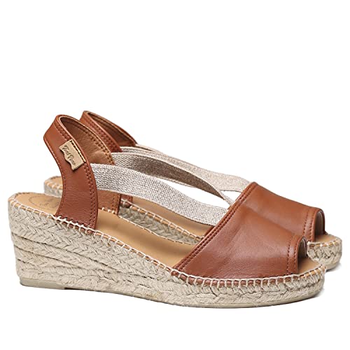 Damen Espadrille aus Leder - TEIDE-P - Nougat, 39 EU von Toni Pons
