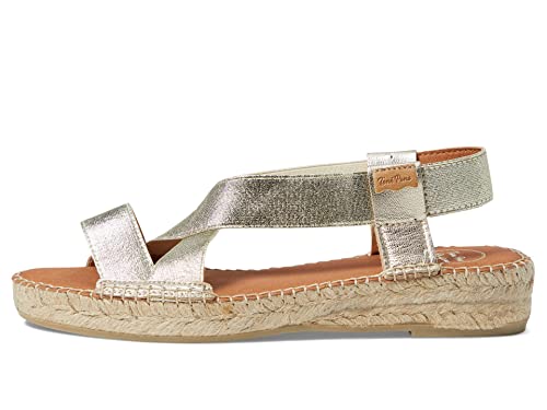 Toni Pons Damen-Espadrille mit elastischen Lederbändern - EIRE-RC - Platin, 40 EU von Toni Pons