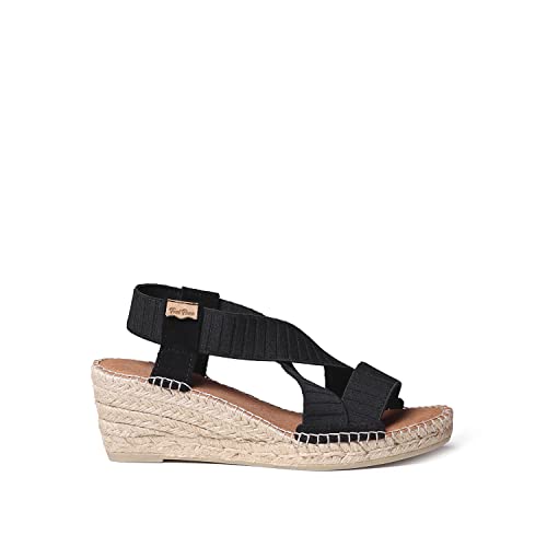 Toni Pons Damen-Espadrille aus Stoff elástico - TURA-TR Schwarz, 37 EU von Toni Pons
