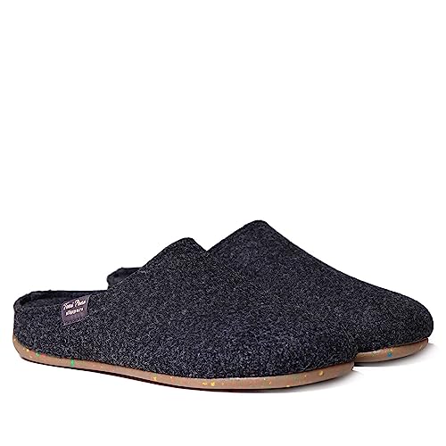 Toni Pons Damen-Hausschuh aus recyceltem Filz – MONA-FR – Schwarz, 35 EU von Toni Pons