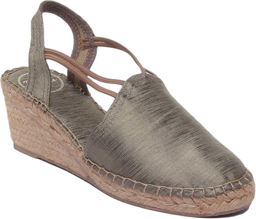 Toni Pons Damen Triton, schimmernder elastischer Riemen, Keilabsatz, Espadrille, taupe, 42 EU Toni Pons Damen Triton, schimmernder elastischer Riemen, Keilabsatz, Espadrille, taupe, 42 EU von Toni Pons