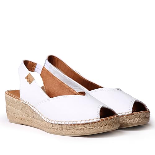 Toni Pons Keil-Espadrille aus Leder für Damen - BERNIA-P - Weiß, 40 EU von Toni Pons