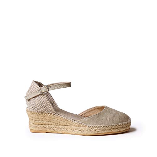 Toni Pons Damen-Espadrille aus Baumwollstoff - Romina - Stein, 37 EU von Toni Pons