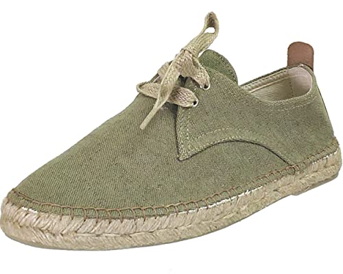 Toni Pons Herren-Espadrille zum Schnüren aus Baumwollstoff - Dixon - Khaki, 44 EU von Toni Pons