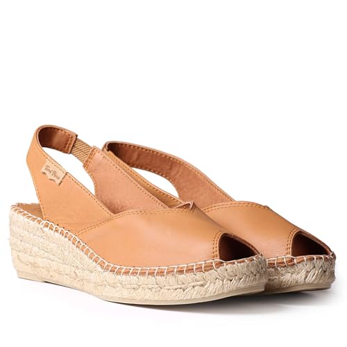 Toni Pons Keil-Espadrille aus Leder für Damen - BERNIA-P - Cuero, 36 EU von Toni Pons
