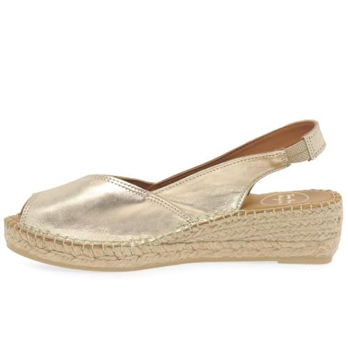 Toni Pons Keil-Espadrille aus Leder für Damen - BERNIA-P - Platin, 36 EU von Toni Pons