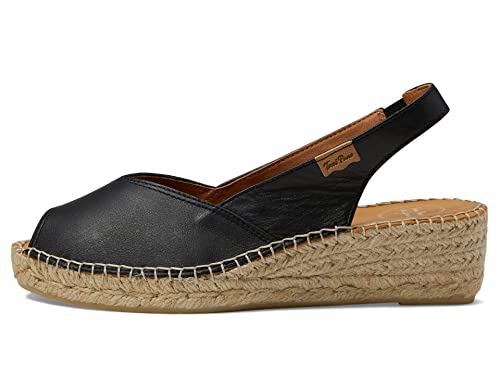 Toni Pons Keil-Espadrille aus Leder für Damen - BERNIA-P - Schwarz, 37 EU von Toni Pons