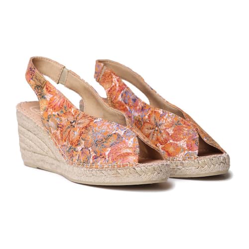 Toni Pons Laila-P Peep Toe Style Wedge Espadrille für Damen aus Leder., multi, 42 EU von Toni Pons