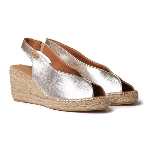 Toni Pons Laila-P | Platinum Leather | Espadrilles mit Keilabsatz für Damen, Plati, 37 EU Toni Pons Laila-P | Platinum Leather | Espadrilles mit Keilabsatz für Damen, Plati, 37 EU von Toni Pons
