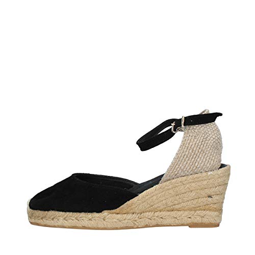 Toni Pons Wildleder-Espadrille für Damen - Lloret-5 - Schwarz, 38 EU von Toni Pons