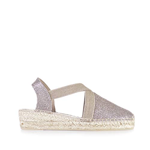 Toni Pons Vegane Espadrille für Damen aus Stoff - VELINO Platin, 41 EU von Toni Pons