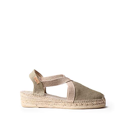 Toni Pons Damen-Espadrille aus Baumwollstoff - Verdi-V - Khaki, 40 EU von Toni Pons