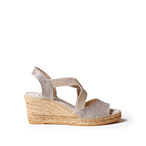 Vegane Espadrille für Damen - SOL-S Platin, 38 EU von Toni Pons