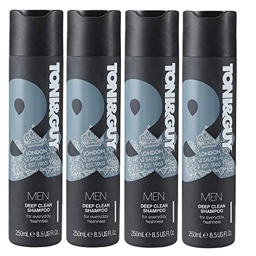 6x Toni & Guy Men Deep Clean Tiefenreinigendes Shampoo mit Kohleextrakt,250ml (6er Pack) von Toni & Guy