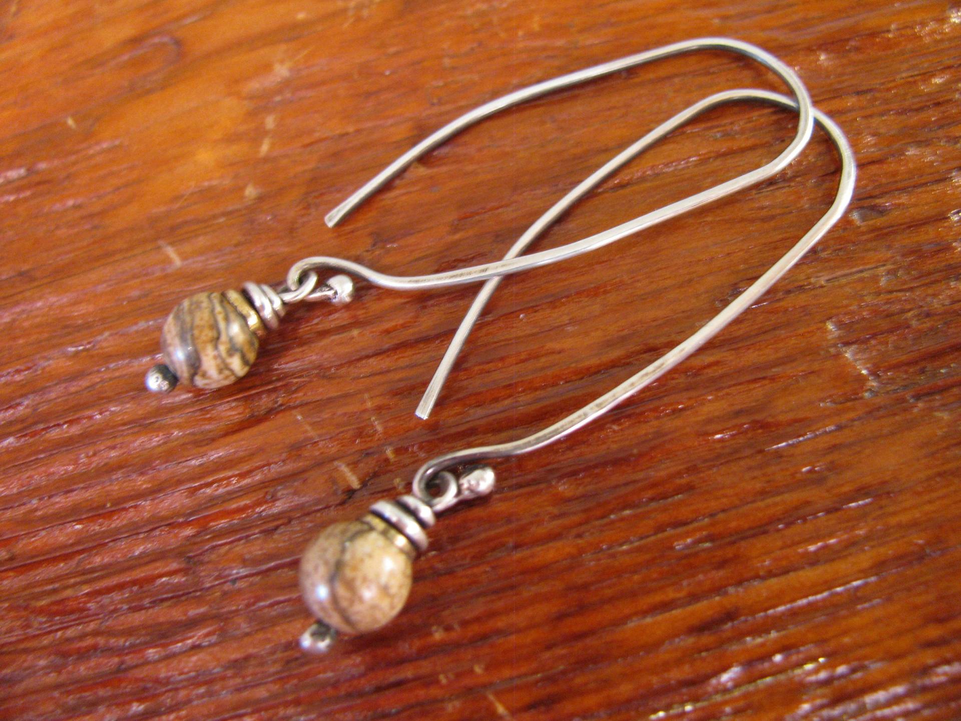 Bilder Jaspis Und Sterling Silber Ohrringe. Lange Baumeln von ToniRaeJewelryCo