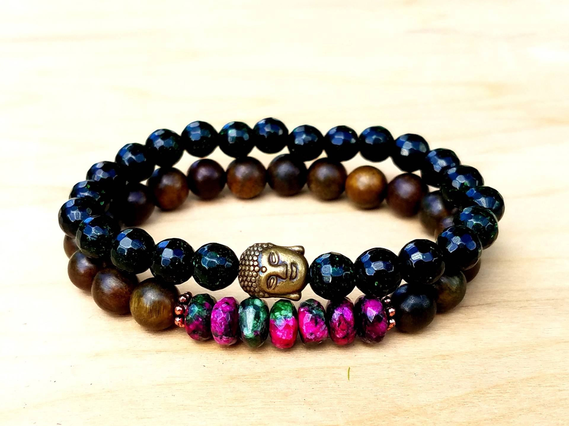 Rubin Zoisit Armband Stapel - Sandstein Buddha Perle Schmuck Rubin Zoisit Armband Stapel - Sandstein Buddha Perle Schmuck von TonicARTistry