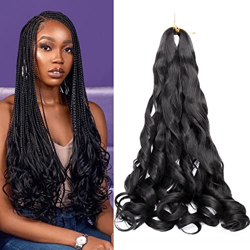 Französisches lockiges Haar für Zöpfe, 76,2 cm, lockiges lockiges Haar für schwarze Frauen, vorgedehntes geflochtenes Haar mit gelockten Spitzen, 8 Stück, 1B Französisches lockiges Haar für Zöpfe, 76,2 cm, lockiges lockiges Haar für schwarze Frauen, vorgedehntes geflochtenes Haar mit gelockten Spitzen, 8 Stück, 1B von Toniola