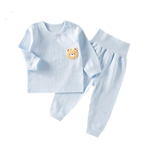 Baby Kinder Schlafanzüge Jungen Mädchen Pyjamas Set Langarm Nachtwäsche （Blau,110 Yards） von Tonone