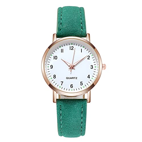 Armbanduhren Damen Damen-Leuchtuhr mit Gürtelwaage, gepunktete kleine Uhr, Sternuhr, mattierter Punkt, mit römischer Damenuhr, Digitalwaage Herren Digital Keramik (B-Green, One Size) von Tonsee Accessoire