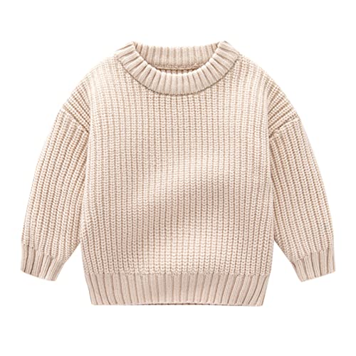 Baby Jungen Strick Strampler Kleinkind Kinder Kinder Feste Strickpullover Winterkleidung für Baby Tops Kleidung Coole Pullover Damen (B, 12-18 Months) von Tonsee Accessoire