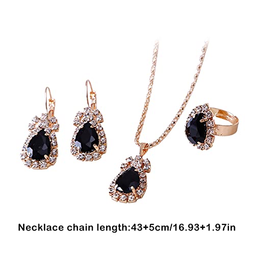 Barockperlen Ohrringe Und Anhänger Set Drop Schmuck Schmuck Ring Mode Liebe Personalisiert Für Frauen Wasser Mädchen Ohrringe Halskette Schmuck Sets Schmuck Set Blau (Black-E, One Size) von Tonsee Accessoire