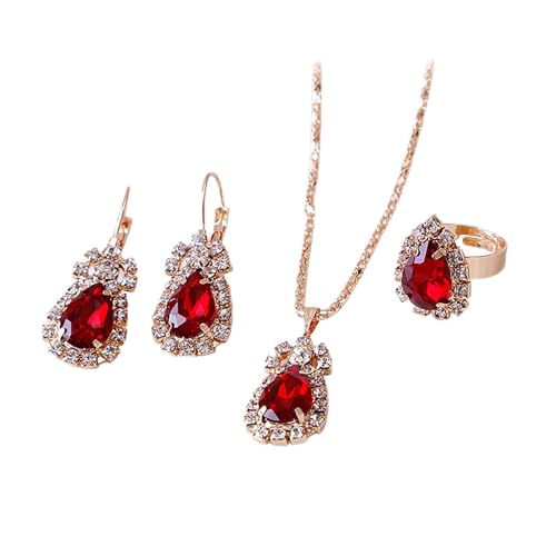 Barockperlen Ohrringe Und Anhänger Set Drop Schmuck Schmuck Ring Mode Liebe Personalisiert Für Frauen Wasser Mädchen Ohrringe Halskette Schmuck Sets Schmuck Set Blau (Red-E, One Size) von Tonsee Accessoire