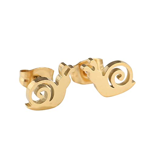 Creativity Ohrringe Niedliche Schnecken kleine Ohrstecker für Mädchen Teenager Frauen Edelstahl liebliche Tiere winzige Knorpel durchbohrt Verlobungsschmuck Ohrpiercing Ohrringe Aus (Gold, One Size) von Tonsee Accessoire