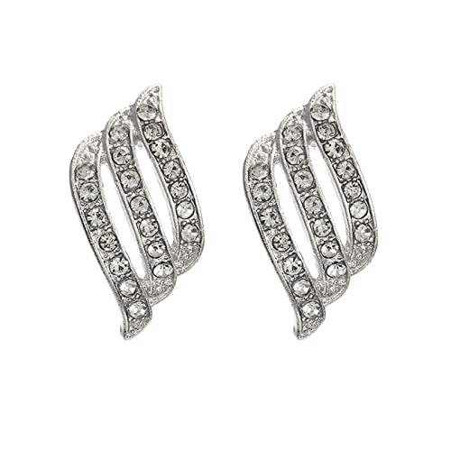 Drei Reihen von -Ohrringen, Spiralform, Ohrring für Frauen, Mädchen, Ohrclips, dünn, baumeln, elegante Ohrringe, Hochzeitsohrringe für Frauen Ohrringe Edelstahl Herren (Silver, One Size) von Tonsee Accessoire