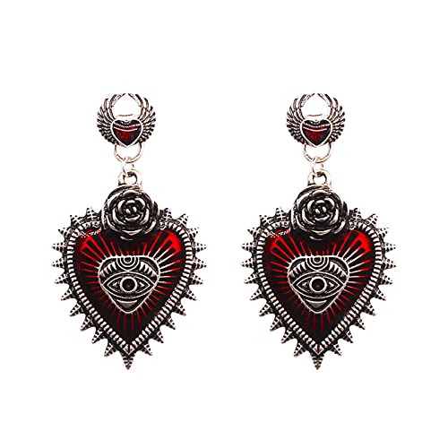 Tonsee Accessoire Damen-Edelstahl-Ohrringe Weihnachten Halloween Gothic Style Blut Herz Bluttropfen Ohrringe Ohrringe Salzwasser Ohrringe Perlen (Black #6, One Size) von Tonsee Accessoire