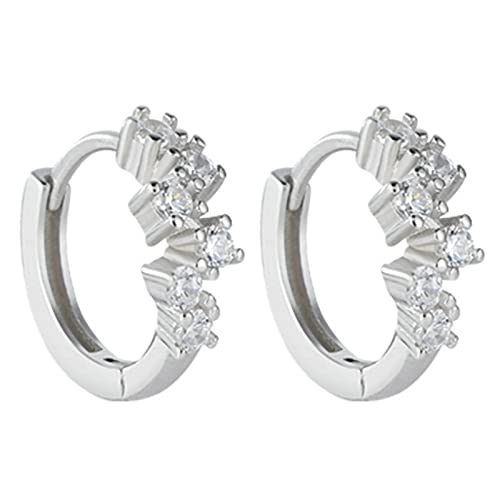 Tonsee Accessoire Damen-Edelstahl-Ohrringe mit Zirkonia Flash-Ohrstecker Einfache Zirkon-Ohrstecker 2022 Hämatit Ohrringe Für (3-Silver, One Size) von Tonsee Accessoire