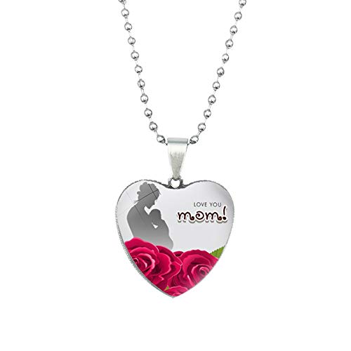 Damen Halsketten Accessoires Halskette Geburtstag Damen Halskette MOM Geschenk Mamas Liebesgeschenk Halsketten & Anhänger Anhänger Muschel Silber (B, One Size) von Tonsee Accessoire