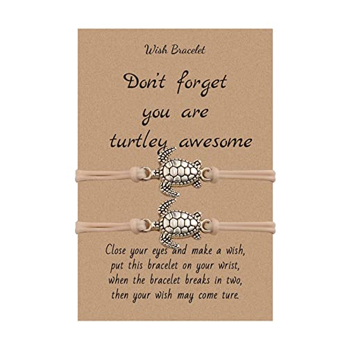 Damen-Handketten Edelstahl Schildkröten-Armband mit Glückwunschkarten-Charm-Armband für Mädchen, Accessoires, Damen Analog Quarz Uhr (C-Beige, One Size) von Tonsee Accessoire