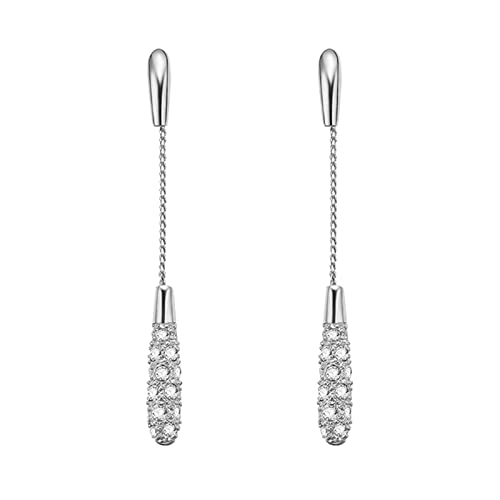 Damen-Ohrhänger Edelstahl Mode-Persönlichkeit Temperament Teardrop-förmige Lange volle -Legierungs-Ohrringe für Frauen-Schmuck-Geschenke Diamantohrringe Aus Edelstahl (Silver-8, One Size) von Tonsee Accessoire