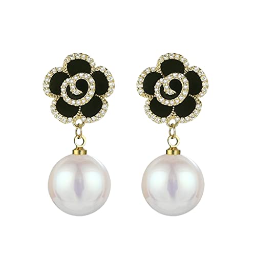 Tonsee Accessoire Damen Ohrringe Ohrstecker Mode Persönlichkeit Temperament Kamelie Perle Ohrringe für Frauen Schmuck Geschenke Packung Creolen (A-I, One Size) von Tonsee Accessoire