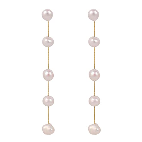 Damen Ohrringe Ohrstecker Perle Quaste Ohrringe Lange Temperament Ohrringe Mode Übertrieben Rundes Gesicht Ohrringe Frau Kristall Perle Ohrringe Lange Tzitzit Ohrringe Halskette (a-White, One Size) von Tonsee Accessoire