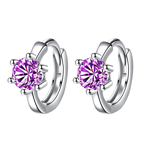 Tonsee Accessoire Damen Ohrringe aus Stainless Steel Mode Persönlichkeit Temperament Ohrringe für Frauen Schmuck Geschenke Große Weiße Ohrringe (10-Purple, One Size) von Tonsee Accessoire